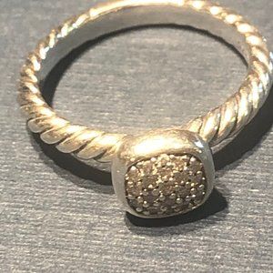 SOLD ELSEWHERE: David Yurman Pave Diamond Cushion Stacking Ring